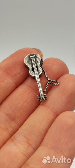 Подвес шарм Гитара серебро винтажный 1960-1980-е