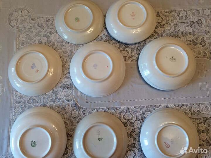 Блюдца Фарфор Дулево Песочное Вербилки СССР