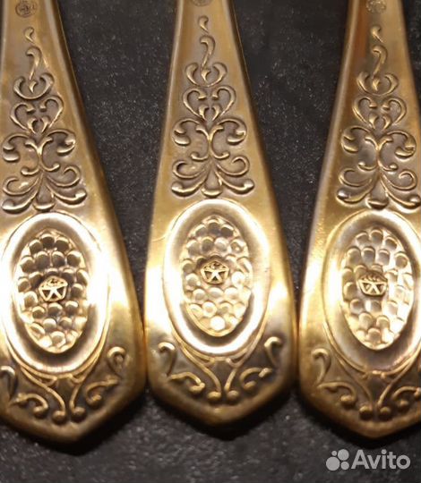Ложки чайные позолота