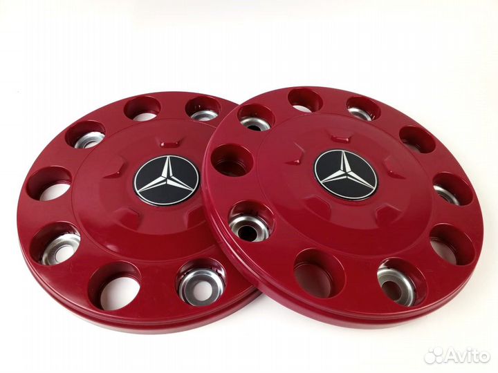 Колпаки 22.5 бордовые закрытые мерседес (MB) 2 шт
