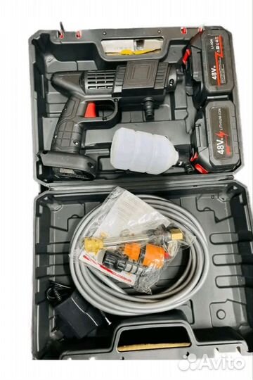 Аккумуляторная мойка высокого давления, с 2 акб