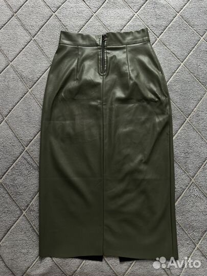 Кожаная юбка длинная
