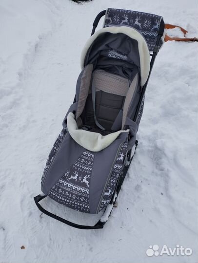 Коляска санки без колес