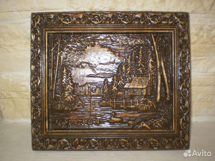 Панно из березы