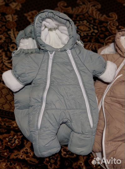 Зимний комбез, конверт (мята и беж)