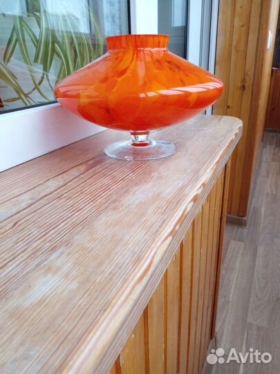 Ваза для цветов, цветное стекло СССР 70г