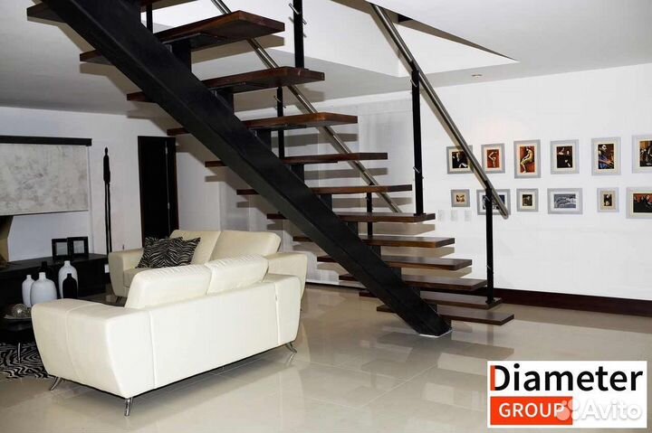 Капитальная лестница на косоурах