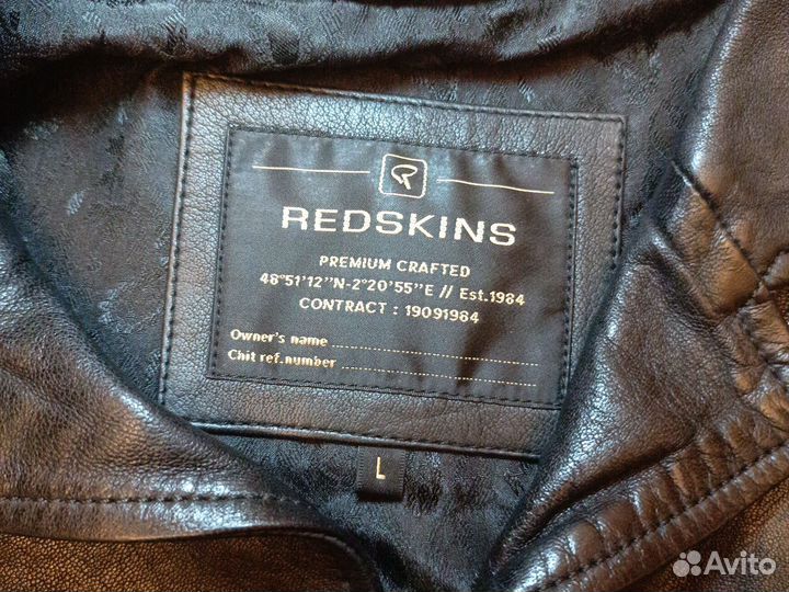 Оригинал Кожаная Куртка Redskins US L