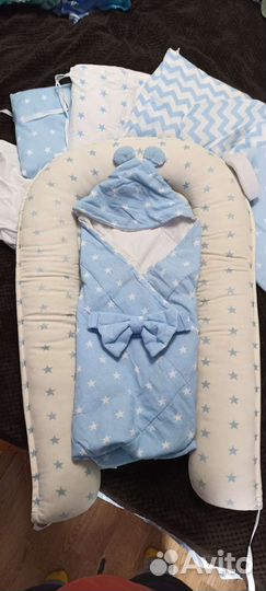 Комплект, кокон для новорожденных +