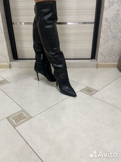 Сапоги кожаные женские 39