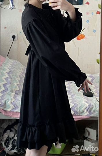 Готическое черное платье S
