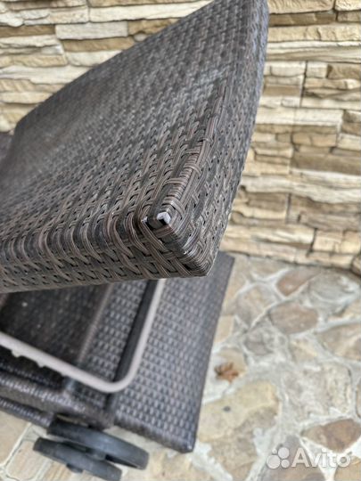 Шезлонг лежак monaco Монако коричневый из ротанга