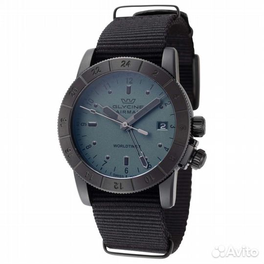 Часы Glycine Airman Worldtimer GMT Швейцария новые