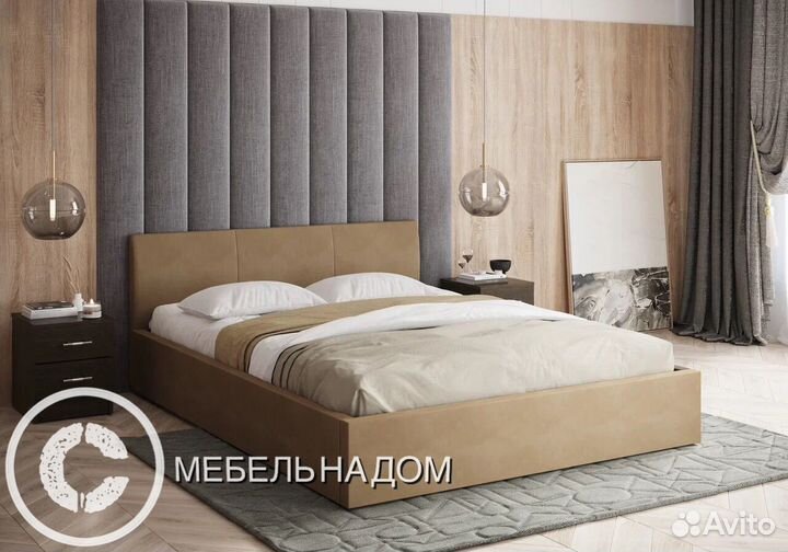 Кровать с мягким изголовьем