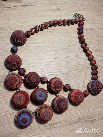 Колье (бусы) и серьги ручной работы