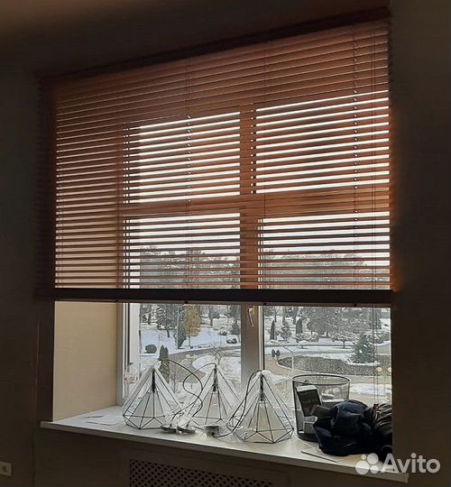 Натуральные деревянные жалюзи горизонтальные