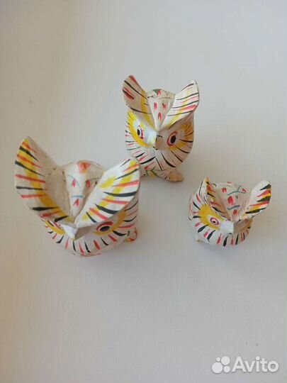 Совы фигурки деревянные