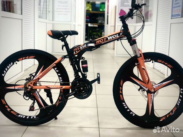 Велосипед с литыми дисками Черно-оранжевый новый