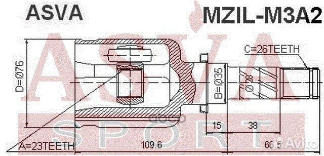 ШРУС внутренний левый 23x35x26 mzilm3A2 asva