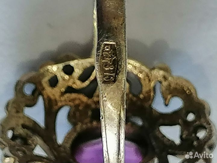 Серебряное кольцо с камнем 70х годов