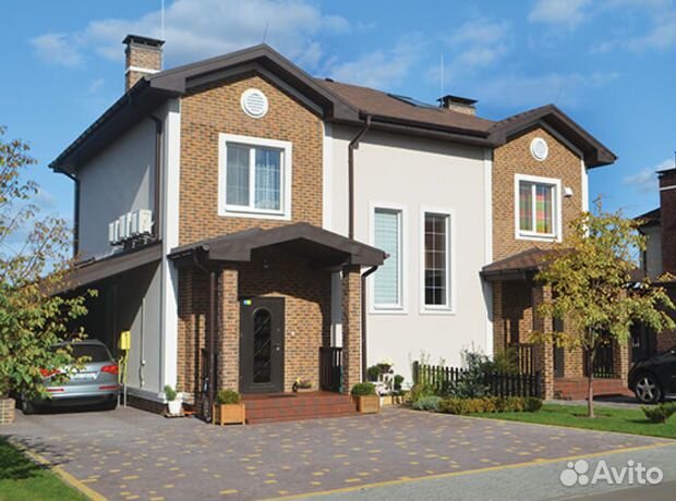 Фасад дома из камня с утеплителем