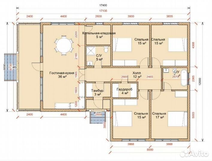 Каркасный дом под ключ 184 m2