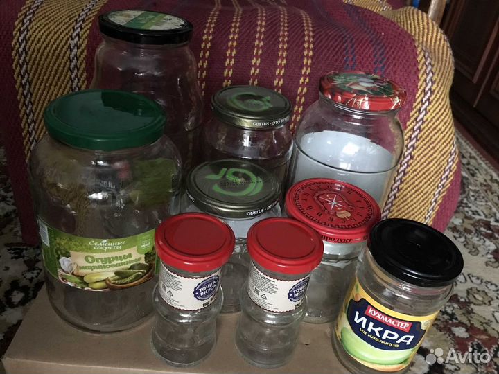 Банки с винтовыми крышками. Цена за все