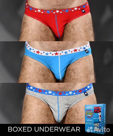 Брифы мужские Andrew Christian Superhero 3-Pack L