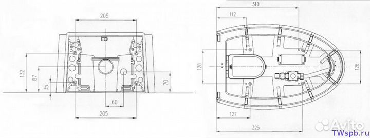 Фарфоровый туалет для кошек