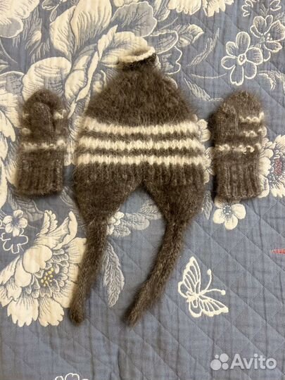 Кроличьи шапка и варежки