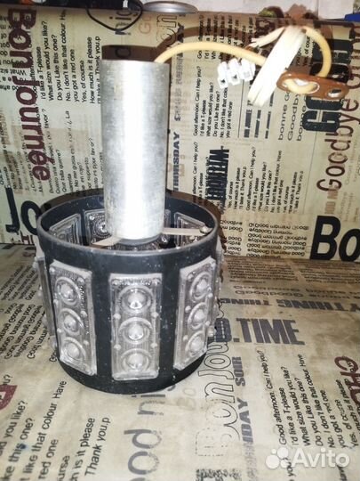 Люстра витражная с хрустальными пластинами