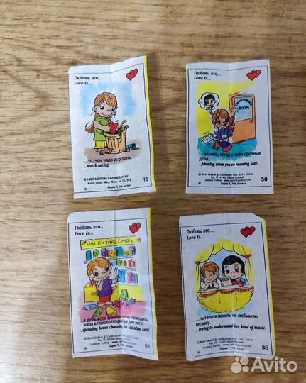 Вкладыши от жвачек love is