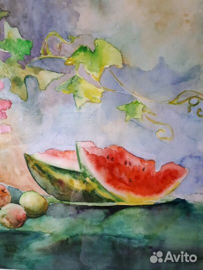Картина натюрморт акварелью