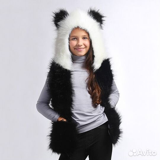 Зверошапка Пушистая панда подростковая