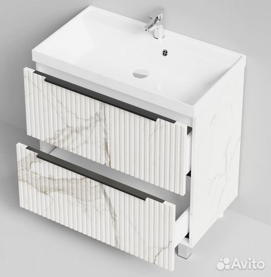 Тумба с раковиной Дольчи 80см напольный, Мрамор 1