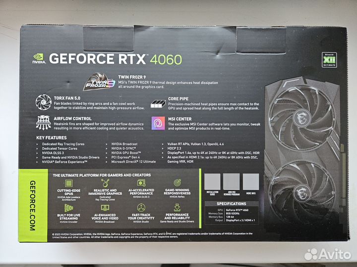 GeForce RTX 4060 MSI Gaming X 8 Gb