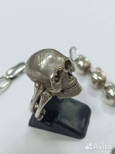 Серебряный комплект 925 череп