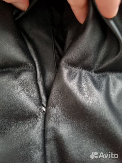 Куртка чёрная из экокожи девочке