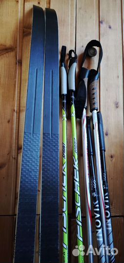 Комплект беговые лыжи 127, ботинки, палки