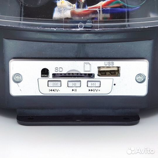 Диско шар MP3 (USB, пульт, 2*5 Вт, датчик звука)