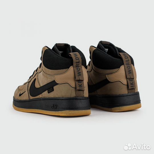 Зимние Кроссовки Nike Air Force 1 Mid Brown / Blac