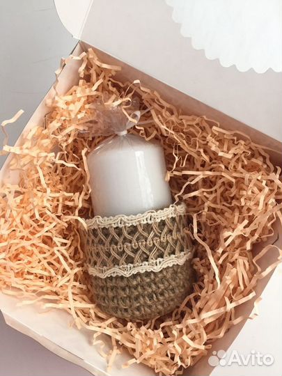 Подсвечники из джута, декор