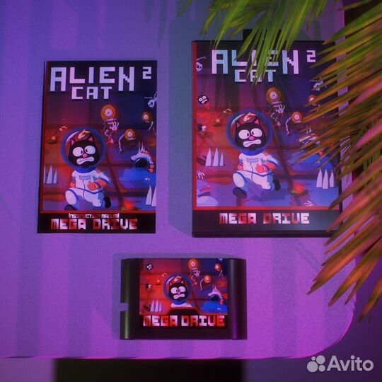Бокс-версия игры Alien Cat 2 для Sega Mega Drive