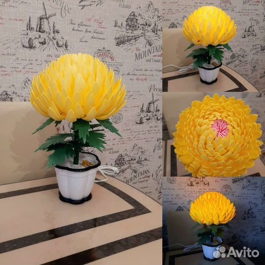 Светильник из изолона в горшочке