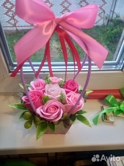 Букет из мыльных роз