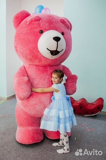 Поздравление розовый медвежонок Барни