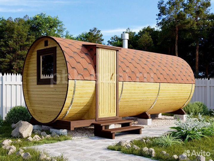 Баня бочка квадро овал
