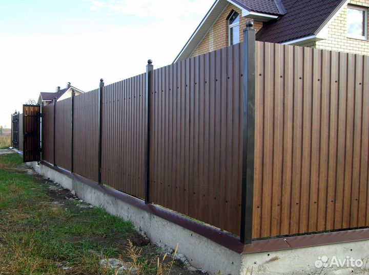 Забор(кованый; из профнастила) под ключ