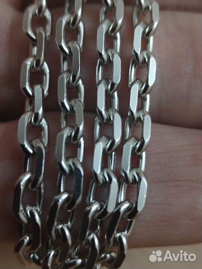 Серебряная Цепочка Плетение Якорь Новая 55см