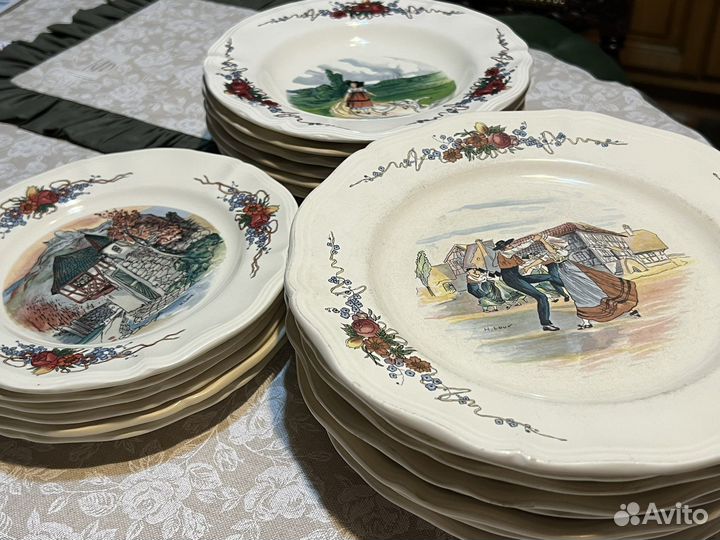 Тарелки Obernai, сет 20 шт.,винтаж Франция